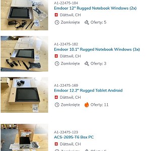 Tablet x 6, Komputer przemysłowy x 1